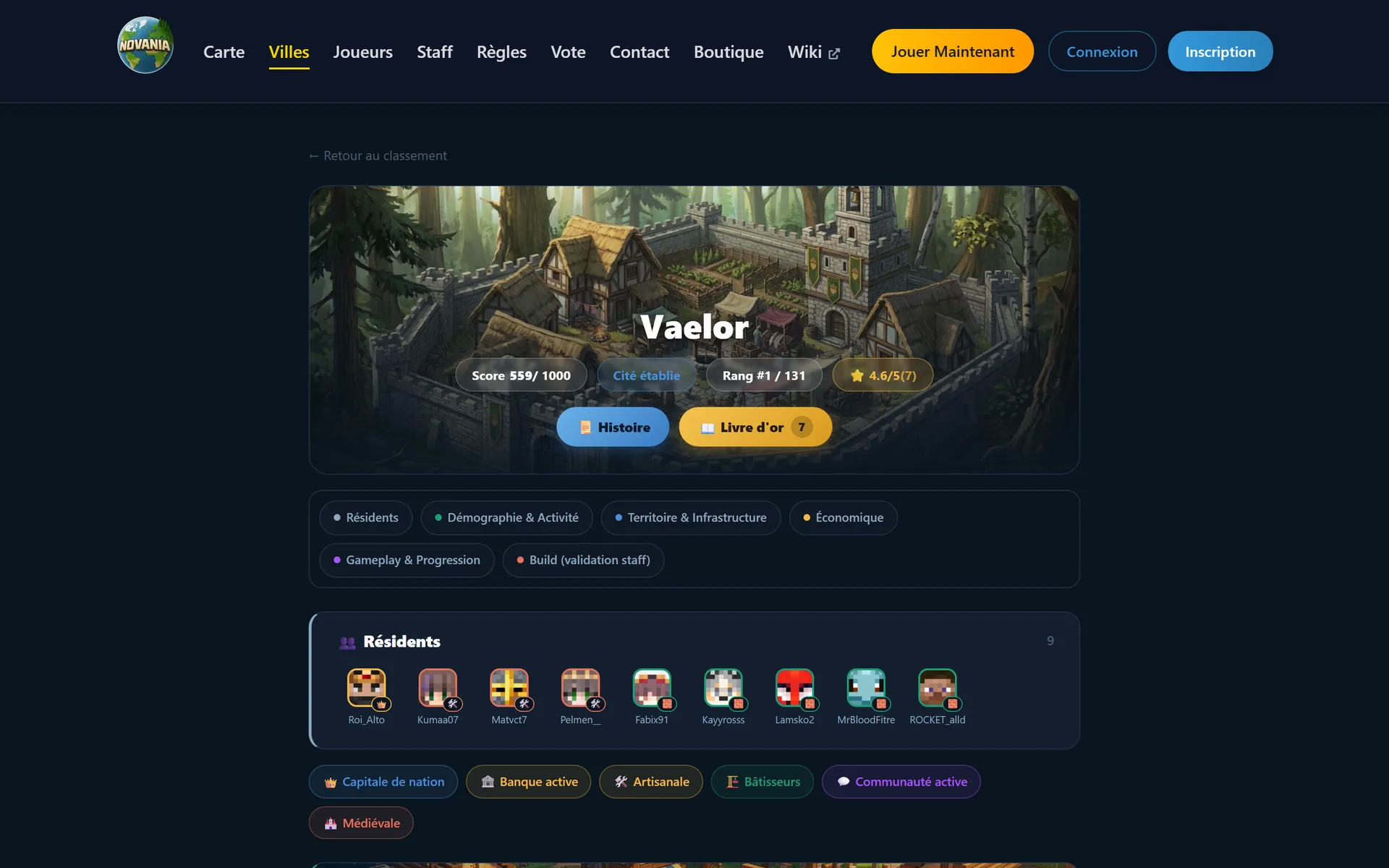 Vaelor, ranked 1st